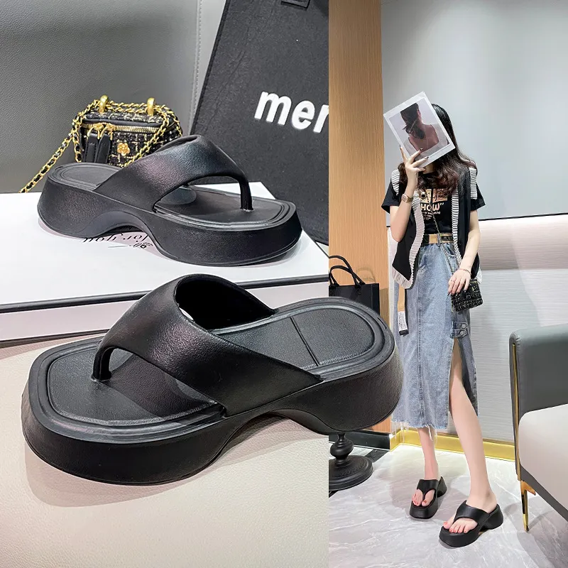 Women Fashions EVA Slippers Female Wedges Flip Flops Girl Soft Non Slip Outdoor Sandals Adults Solid Color Beach Shoes_voghion.com