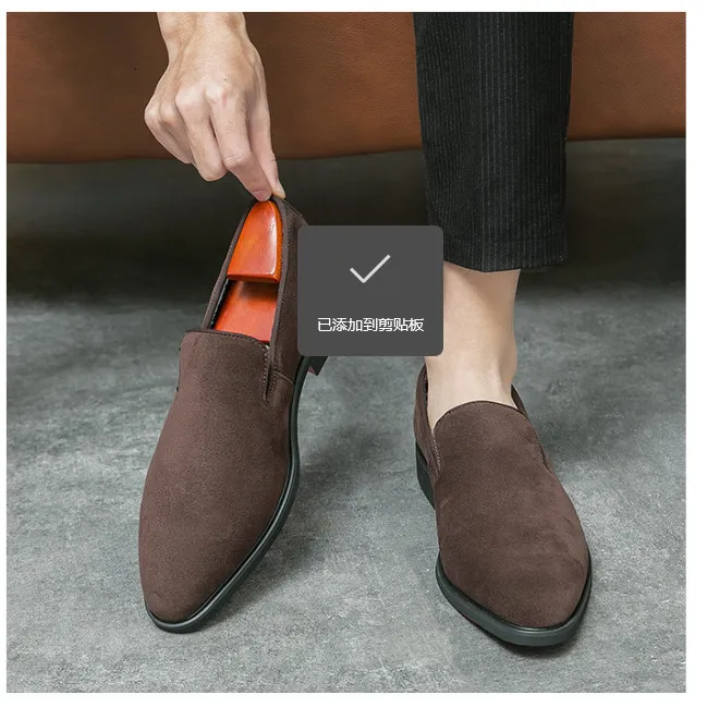 Mocassini uomo in scamosciato stile classico slip-on da passeggio_voghion.com