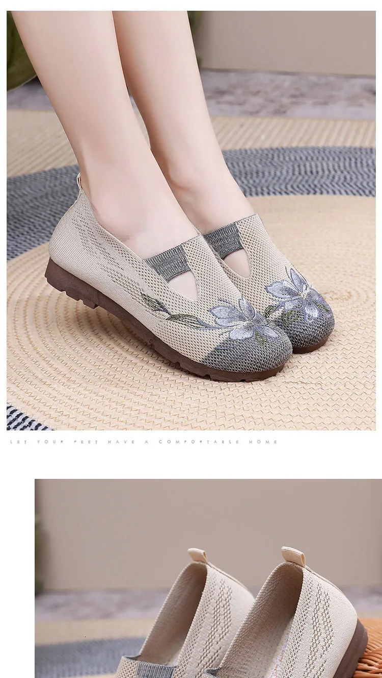 Damen Slipper Mit Blumenstickerei Für Alltag Und Freizeit_voghion.com