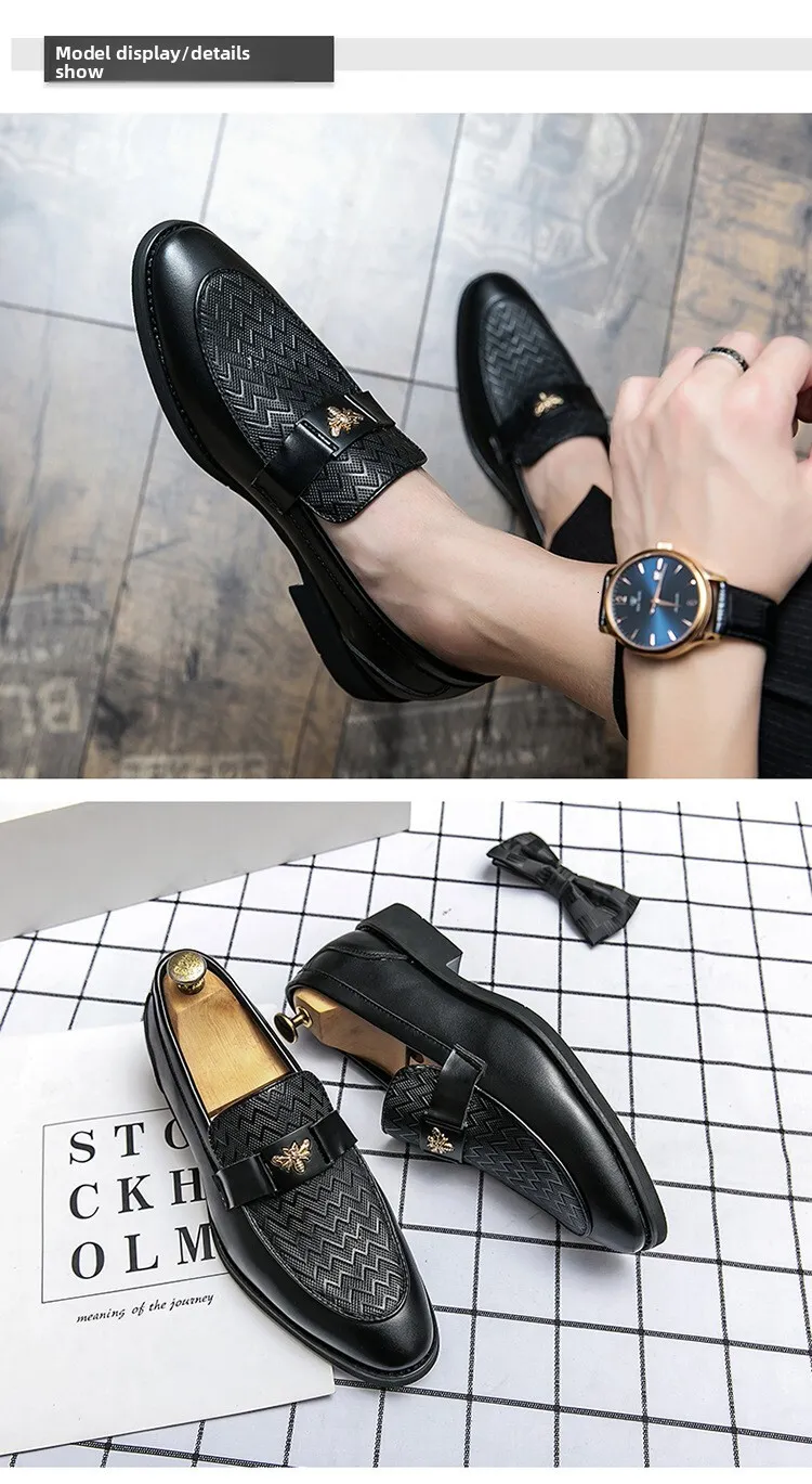 Mocassini in pelle da uomo slip on classici per outfit casual_voghion.com