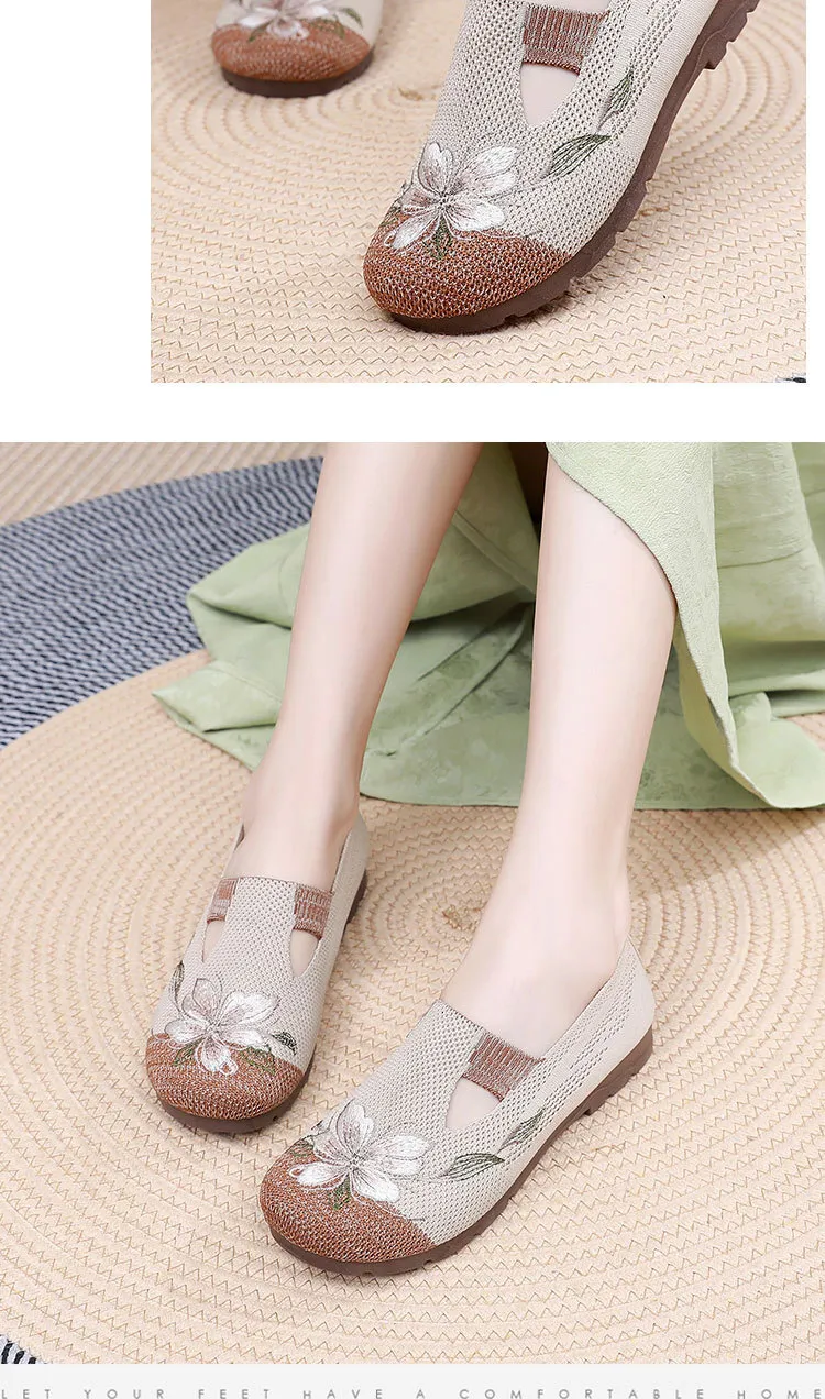 Damen Slipper Mit Blumenstickerei Für Alltag Und Freizeit_voghion.com