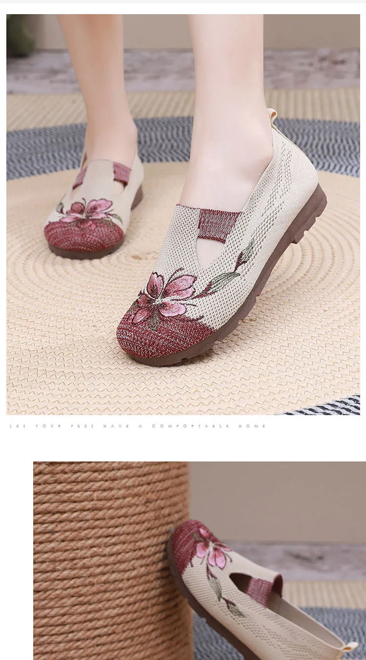 Damen Slipper Mit Blumenstickerei Für Alltag Und Freizeit_voghion.com