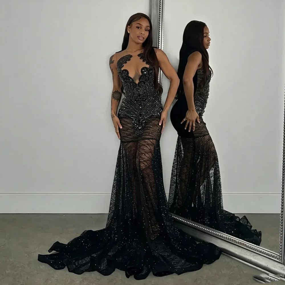 backless rhinestone prom dress Dark Green Tulle A-line Backless Rhinestone Side Slit Long Prom Dresses,  MP880