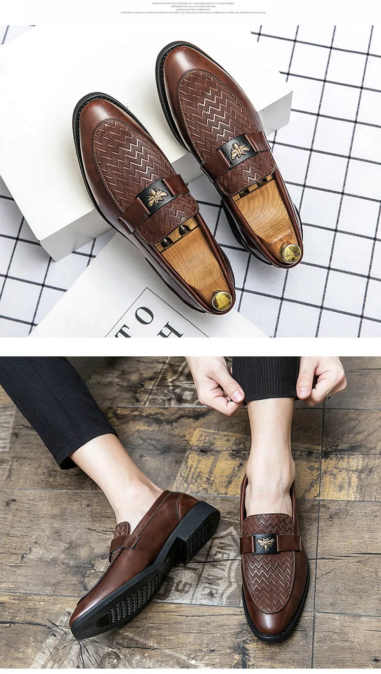 Mocassini in pelle da uomo slip on classici per outfit casual_voghion.com