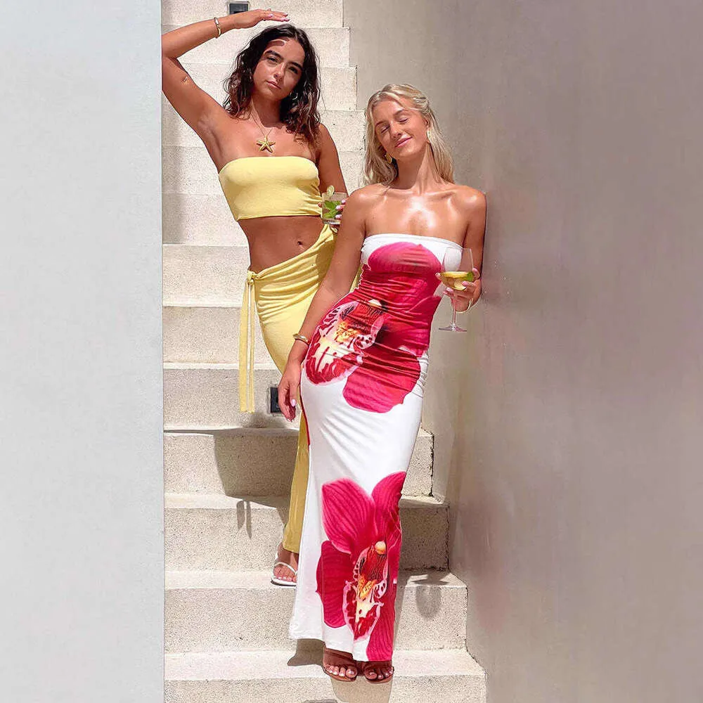 sexy vacation dress Women's Two Piece Skirt Sets Summer Beach High Slit Night Out One-Shoulder Backless Outfits Black at Amazon Women's Clothing store in tummy control provide a flattering fit that accentuates your curves Sexy Deep V Backless Halter