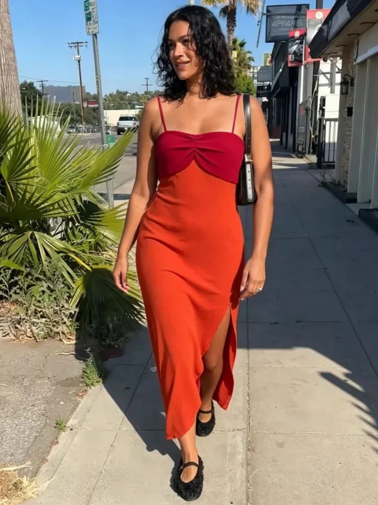 summer maxi slip dress Linen Maxi Dress