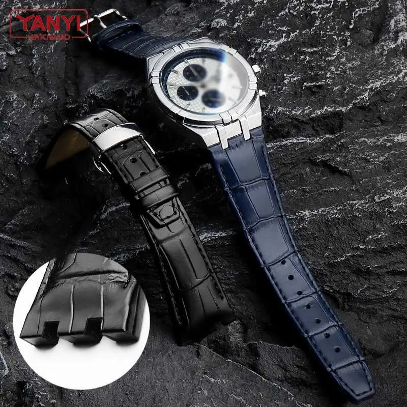 Genuine Leather Black Leather Watch Strap For Mariah From