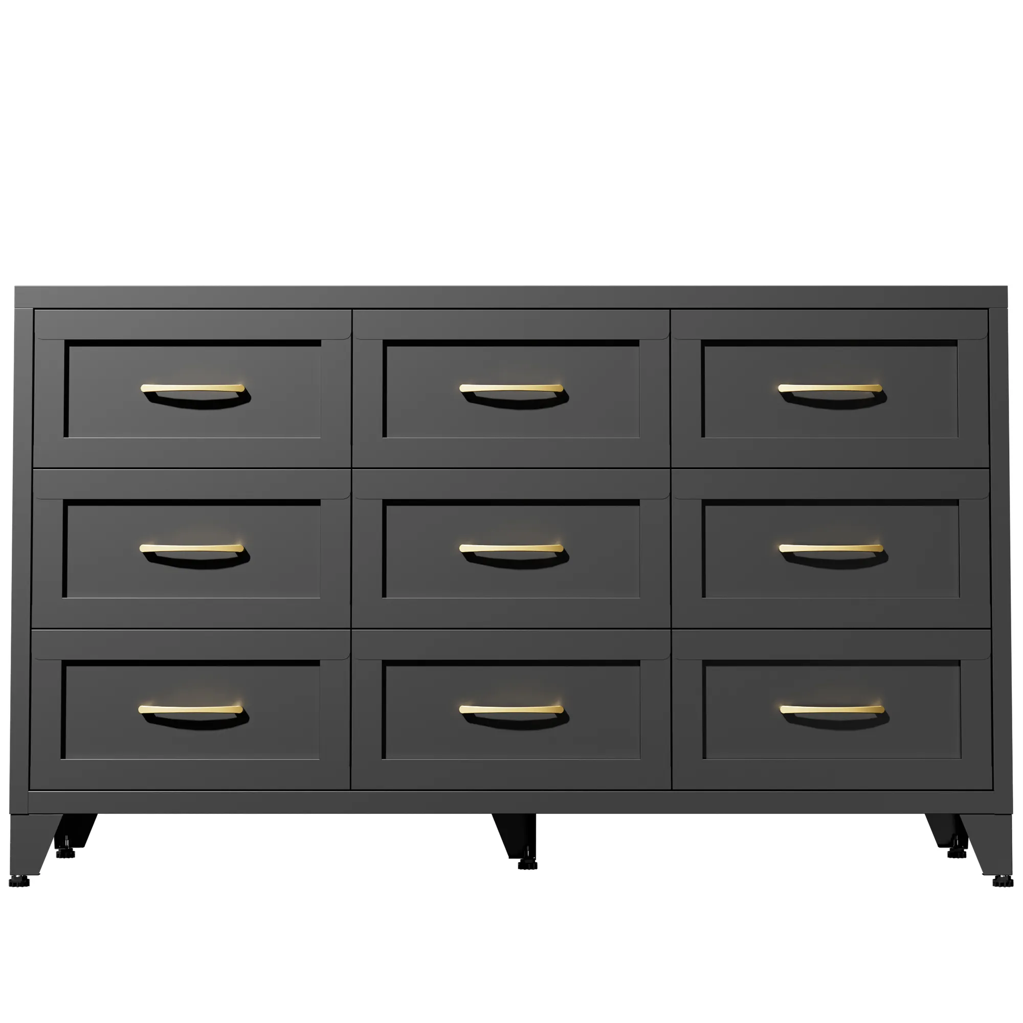black steel dresser Belmont 8 Drawer Black Metal Dresser