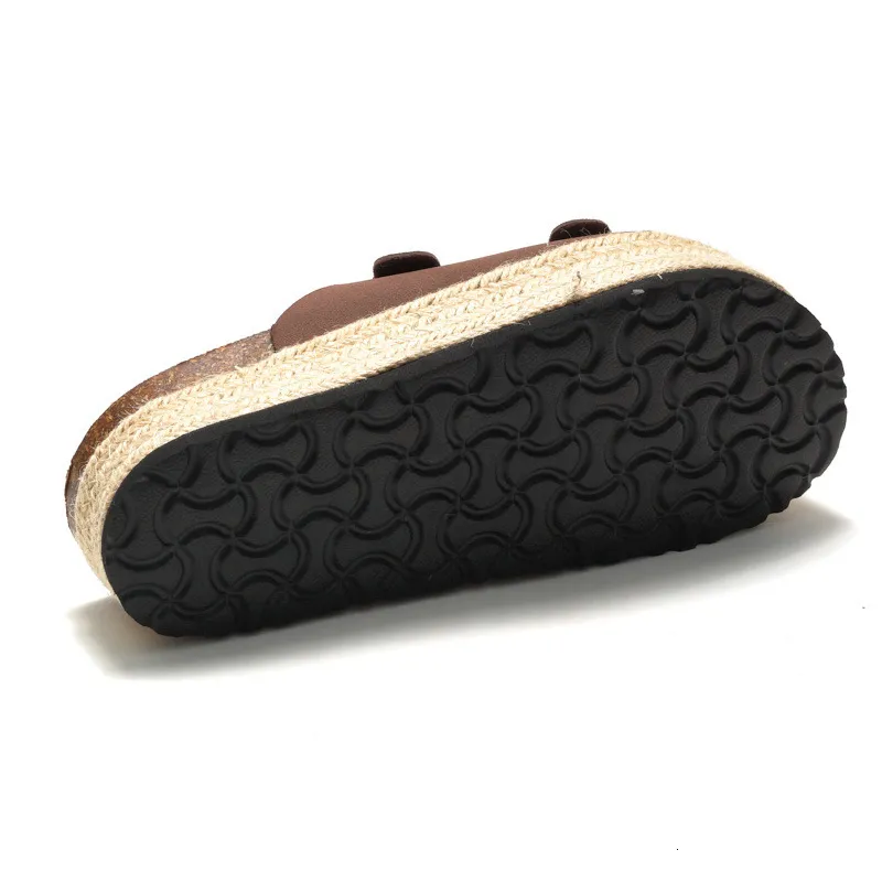 RUIZUSTOCK Women Fashion Khaki Platform Slide Sandals Suede Double Buckle Espadrille Flat Shoes_voghion.com