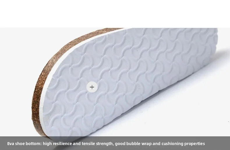 Unisex White Slingback Thong Sandals With Cork Footbed Flat Sole_voghion.com