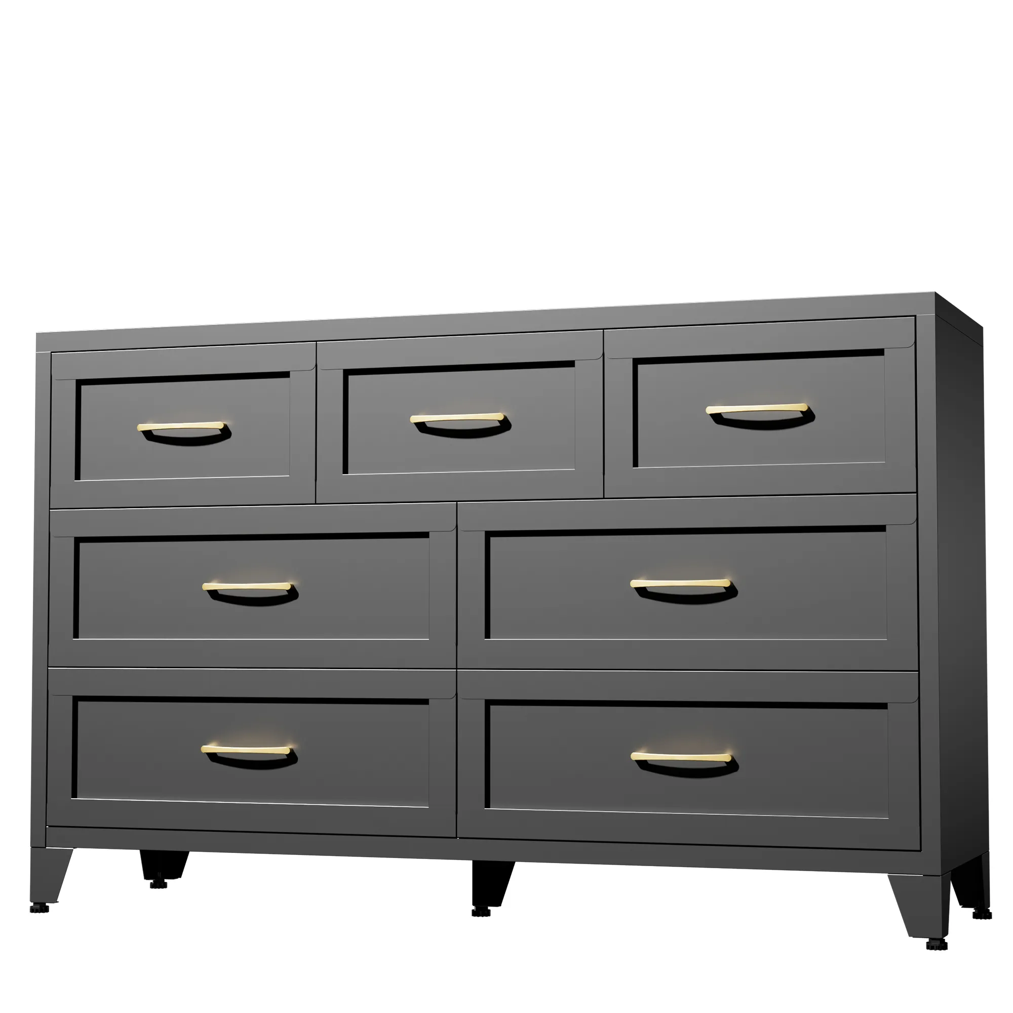 low black dresser Soto 8 Drawer Dresser, by Four Hands  High Fashion Home Homelegance 1714BK Caledonia Low Dresser | The