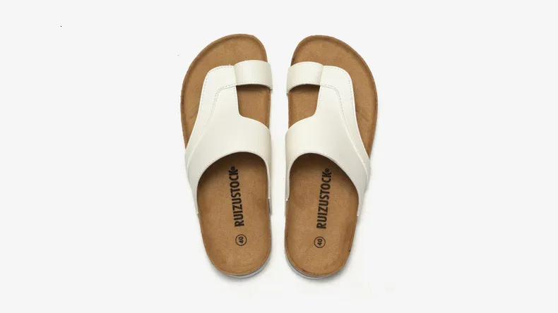 Classic Black Cork Sandals For Men Open Toe Beach Slides_voghion.com