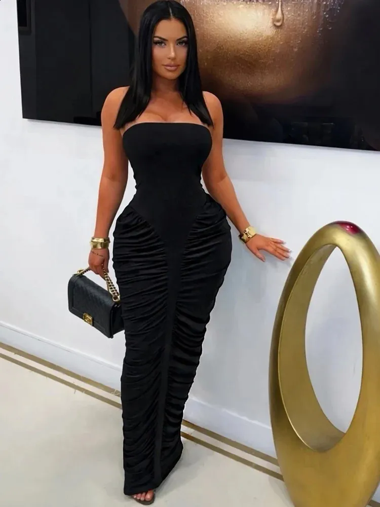 clubwear long maxi dress Pearl Maxi Dress Black