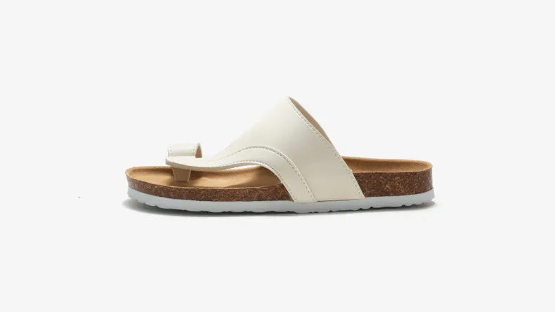 Classic Black Cork Sandals For Men Open Toe Beach Slides_voghion.com