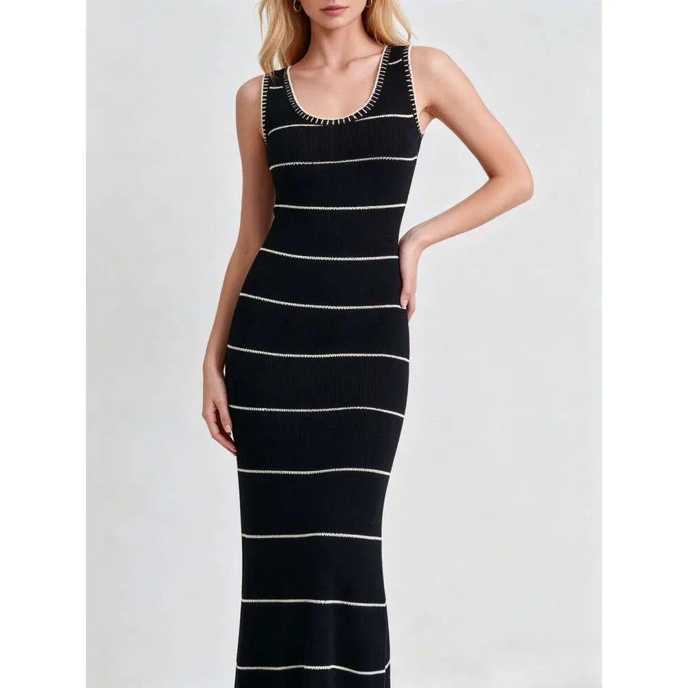 black and white tank maxi dress Stylish Black And White Knit Tank Maxi Navy Maxi... From Velvet165,  Rs.2,391.59 In Bulk