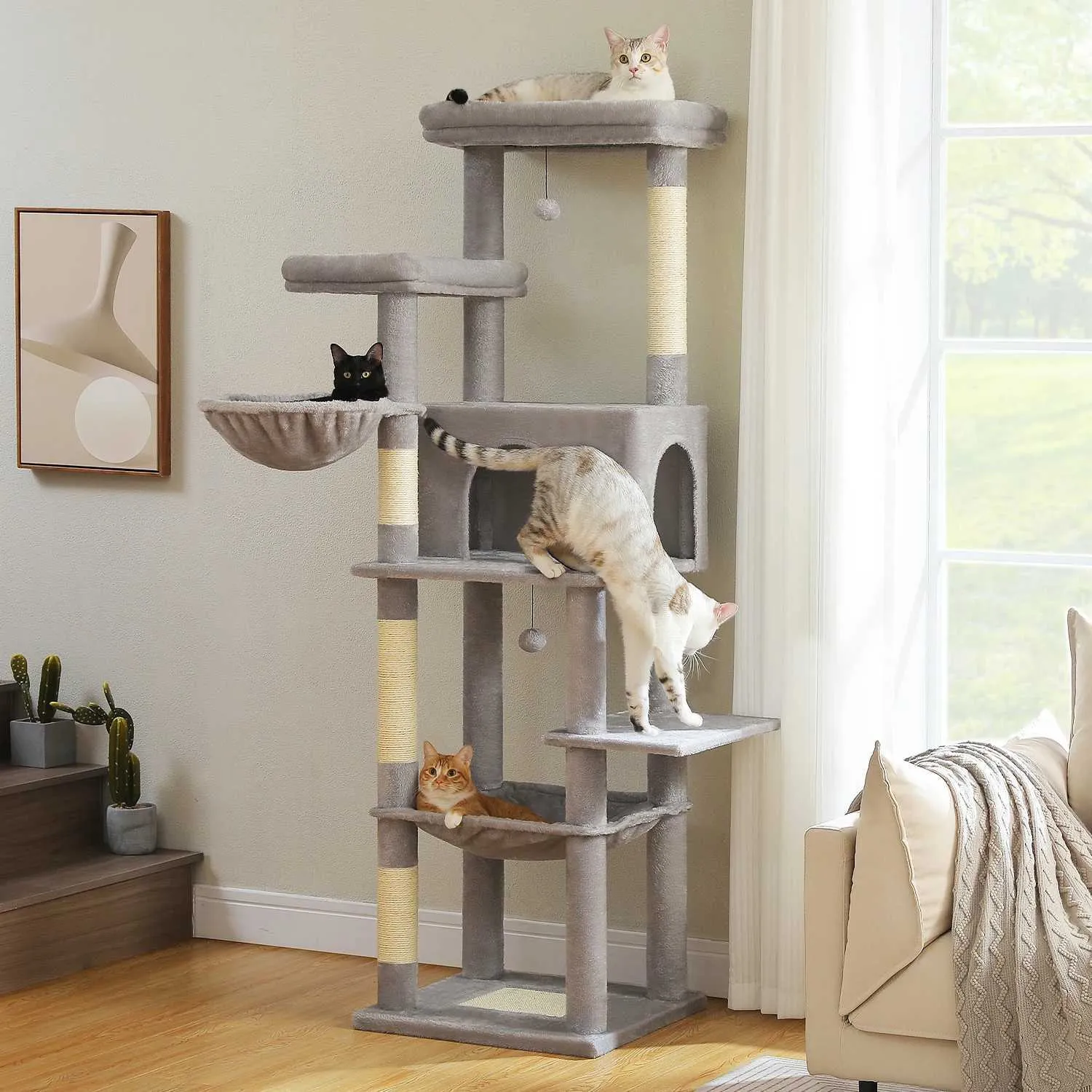 Cat Patio Multi Level Multi Level Cat Tower With Scratching Posts And Soft... From Spiritt ...