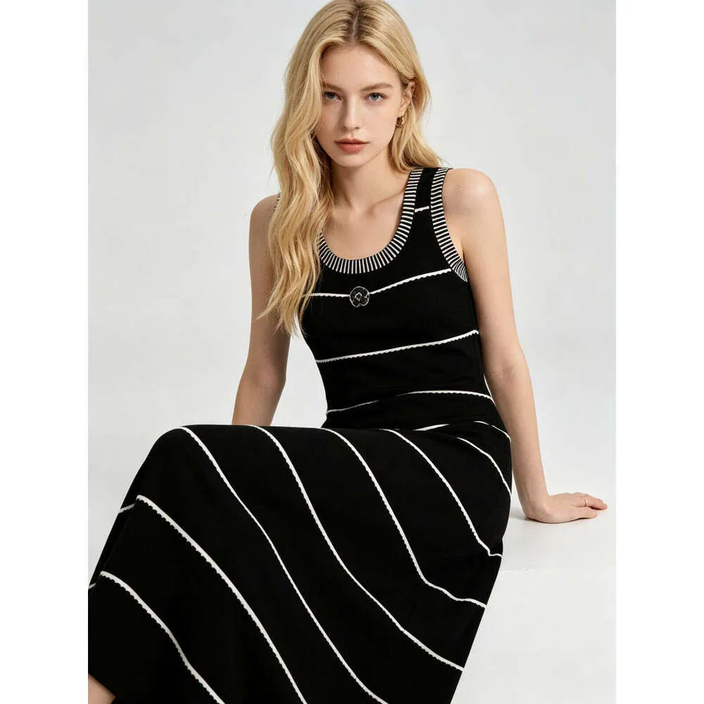 black and white tank maxi dress Black and White striped Thin Strap Tank Dress