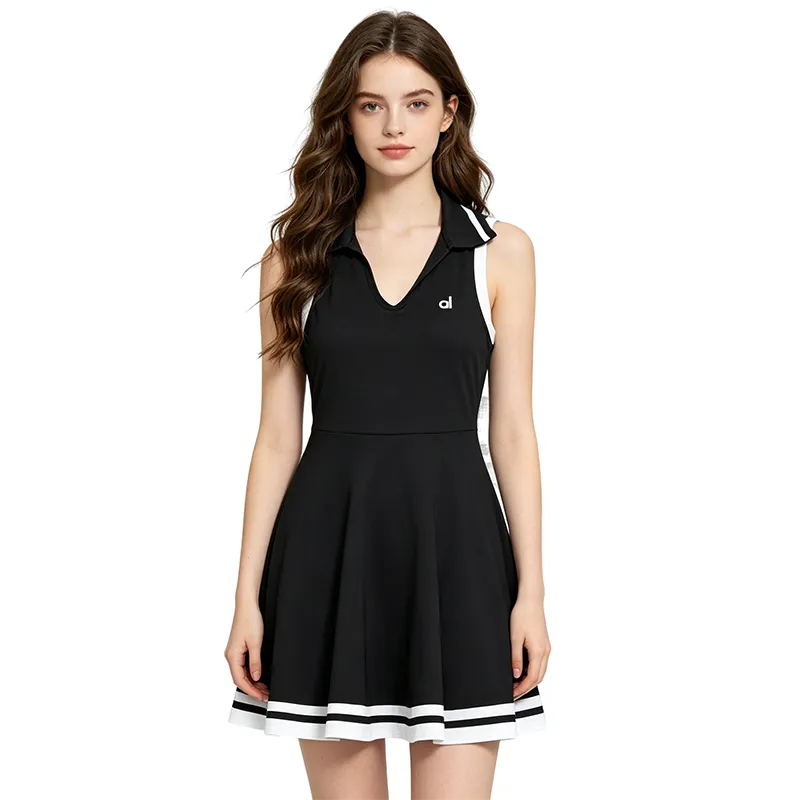 empire waist athletic dress Dress Designer Clothes Womens Sleeveless Dresses Collared V Neck Flare  Skirt Quick Dry Athletic Bodycon For Casual Summer Woman Empire Waist Skirts