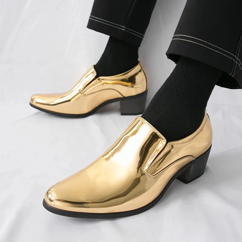 gold dress shoes for homecoming Wholesale Pointed Thick Soled Cuban Mens Moccasin Dress... At Only Rs.3,843.21 nike gold shoes