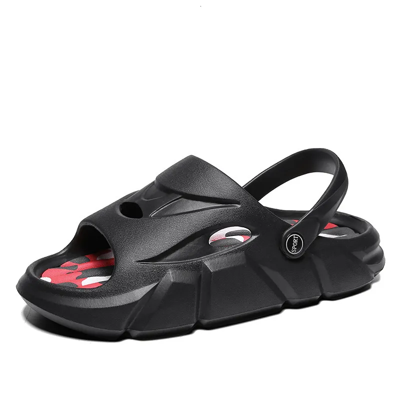 Mens Sport Slides Sandals Adjustable Strap Thick Non Slip Sole Outdoor Beach Slippers_voghion.com