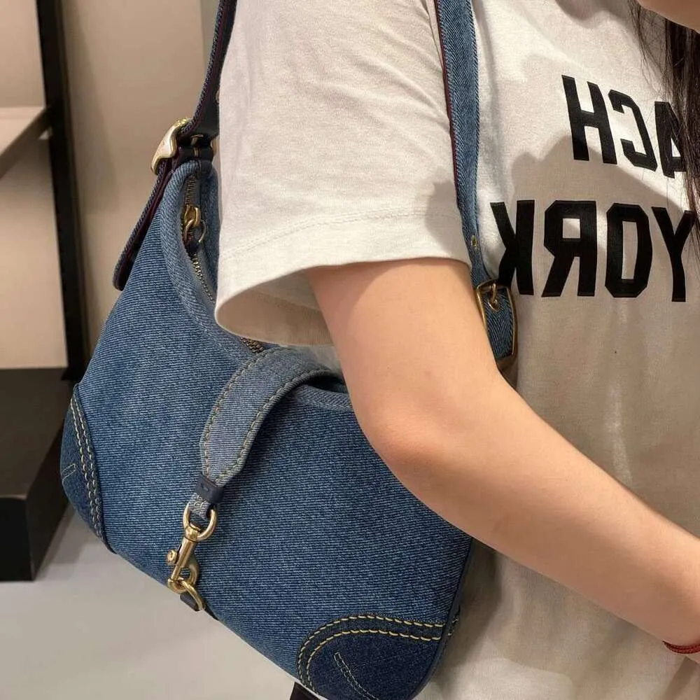 Vintage Half Moon Denim Crossbody Bag, Underarm Pea... From 
