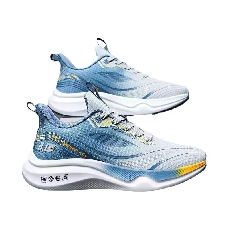 Mens Gradient Mesh Running Shoes Lightweight Breathable Non Slip Athletic Sneakers_voghion.com