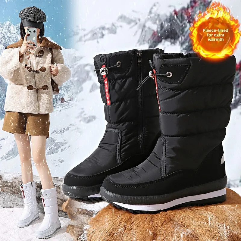 Unisex-Winterstiefel mit seitlichem Reißverschluss und warmem Futter für kaltes Wetter_voghion.com