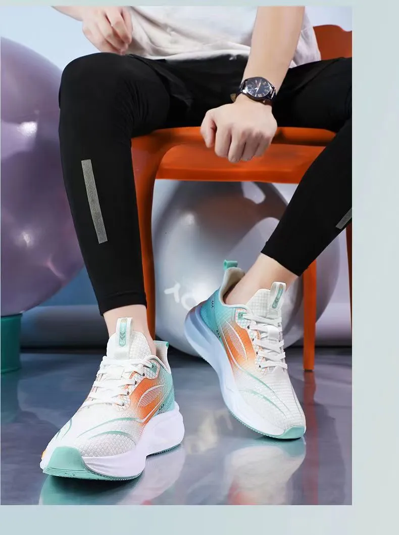 Mens Gradient Mesh Running Shoes Lightweight Breathable Sneakers_voghion.com
