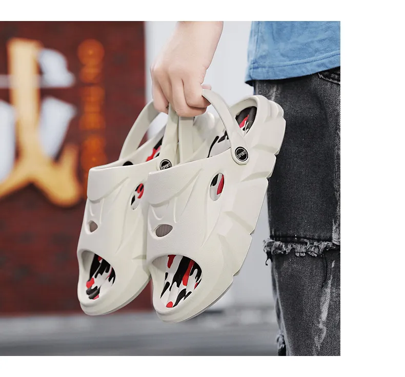 Mens Sport Slides Sandals Adjustable Strap Non Slip Beach Slippers_voghion.com
