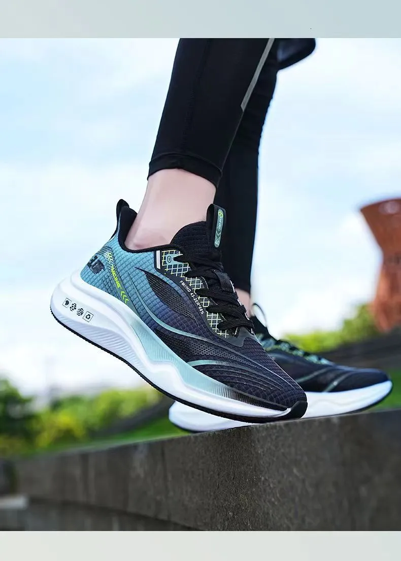 Mens Gradient Mesh Running Shoes Lightweight Breathable Sneakers_voghion.com