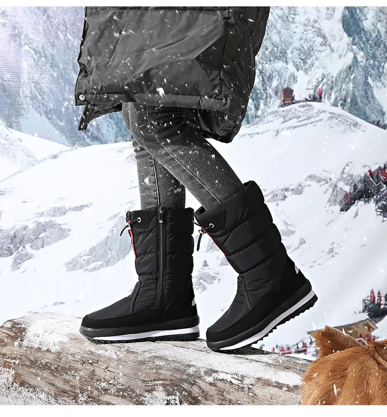 Unisex Winter Schneestiefel Mit Warmfutter Und Reißverschluss_voghion.com