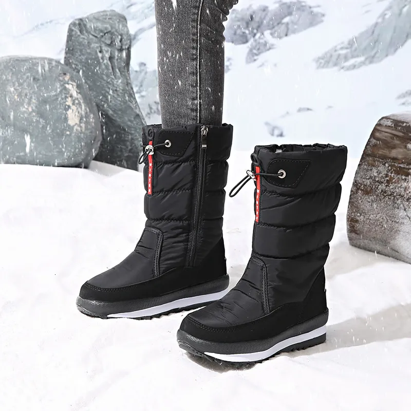 Unisex-Winterstiefel mit seitlichem Reißverschluss und warmem Futter für kaltes Wetter_voghion.com