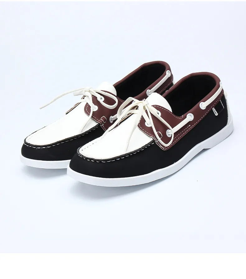 Herren Leder Bootsschuhe Schnürschuh Für Freizeit Und Segeln_voghion.com