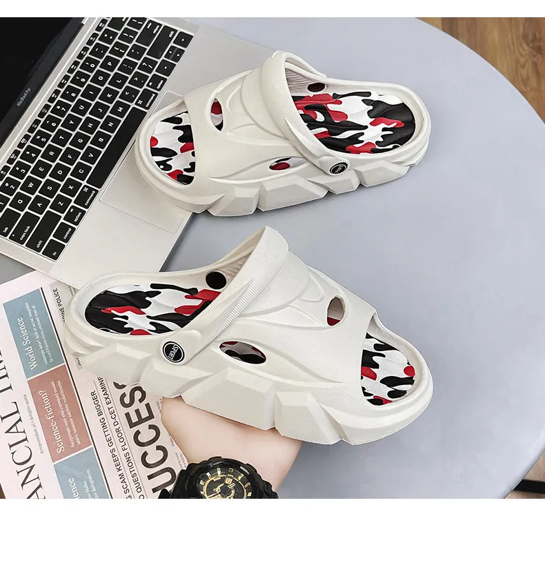 Mens Sport Slides Sandals Adjustable Strap Non Slip Beach Slippers_voghion.com