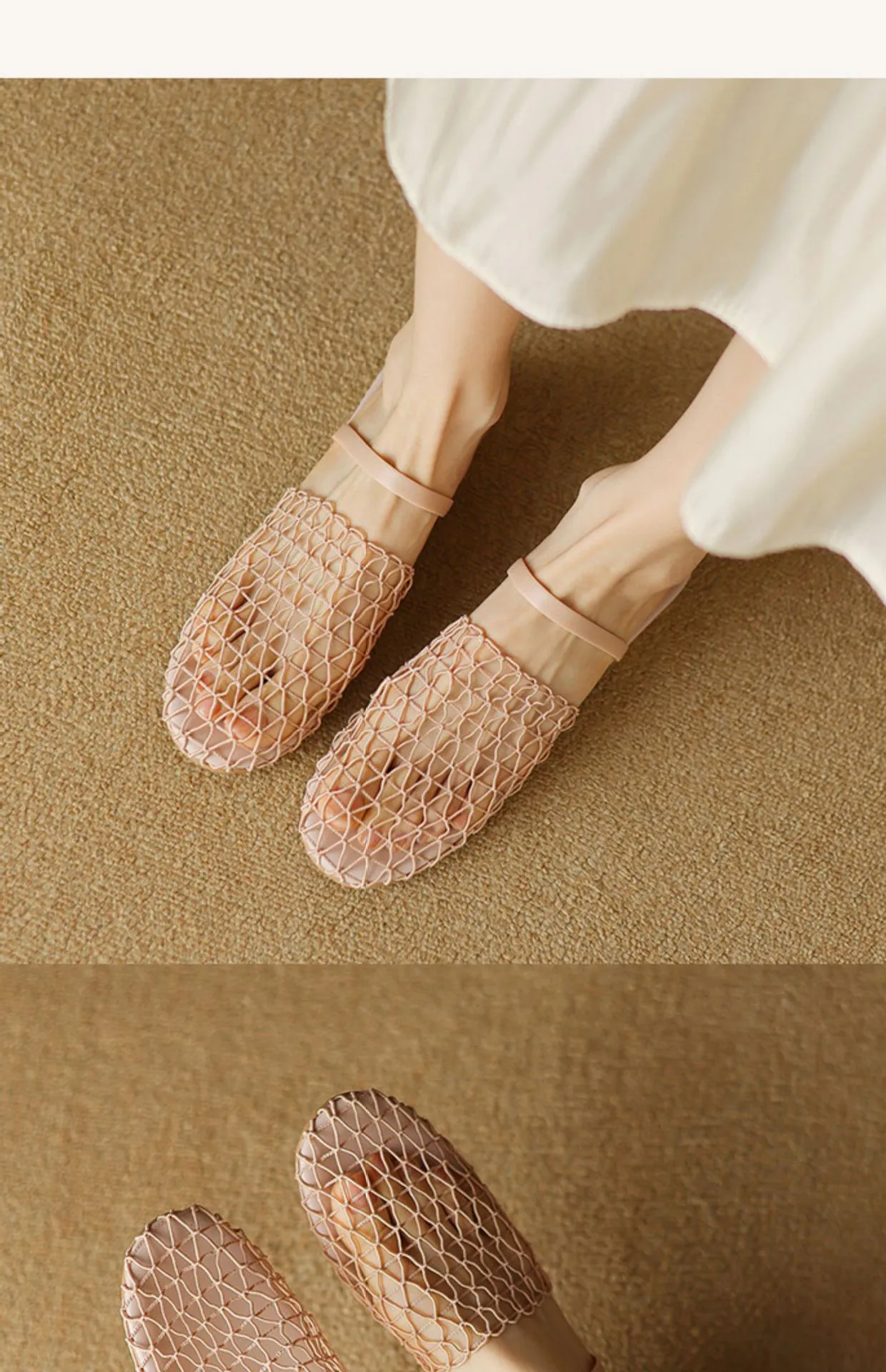 Womens Mesh Slingback Sandals Square Toe Ankle Strap Block Heels_voghion.com