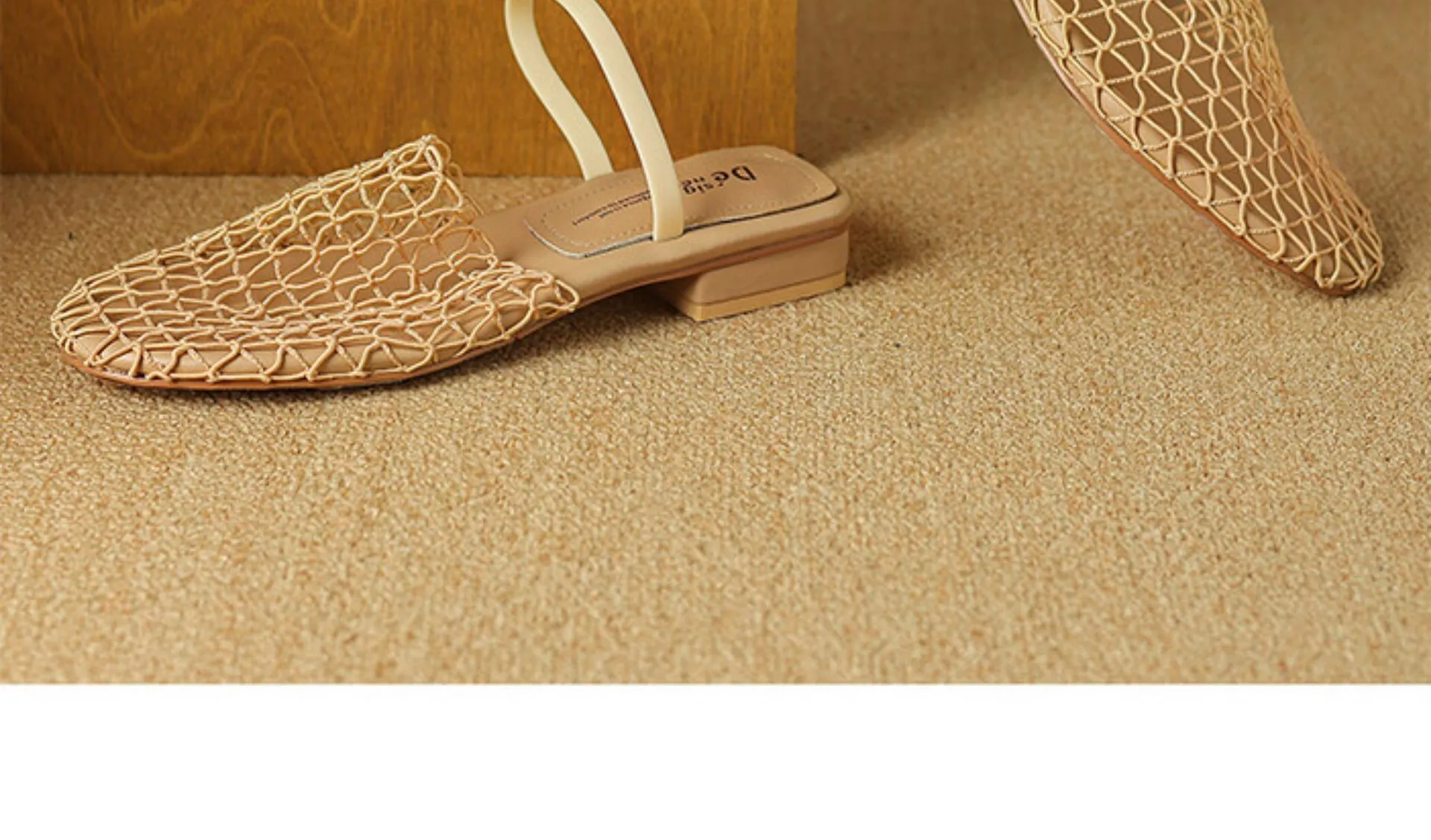 Womens Mesh Slingback Sandals Square Toe Ankle Strap Block Heels_voghion.com