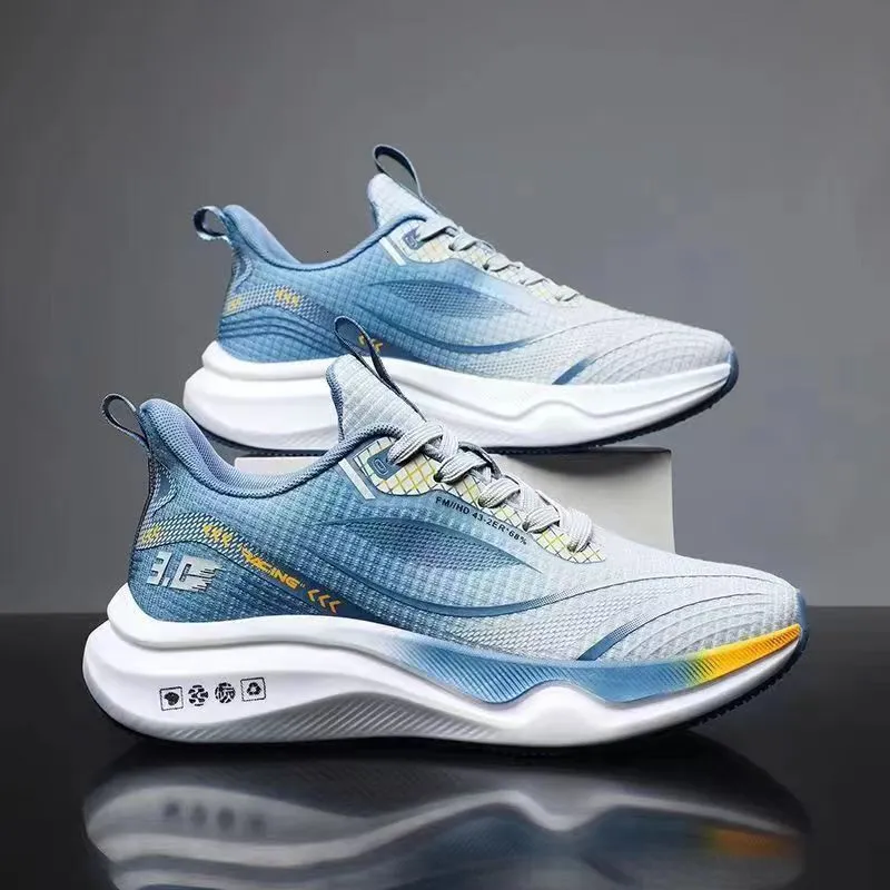 Mens Gradient Mesh Running Shoes Lightweight Breathable Non Slip Athletic Sneakers_voghion.com