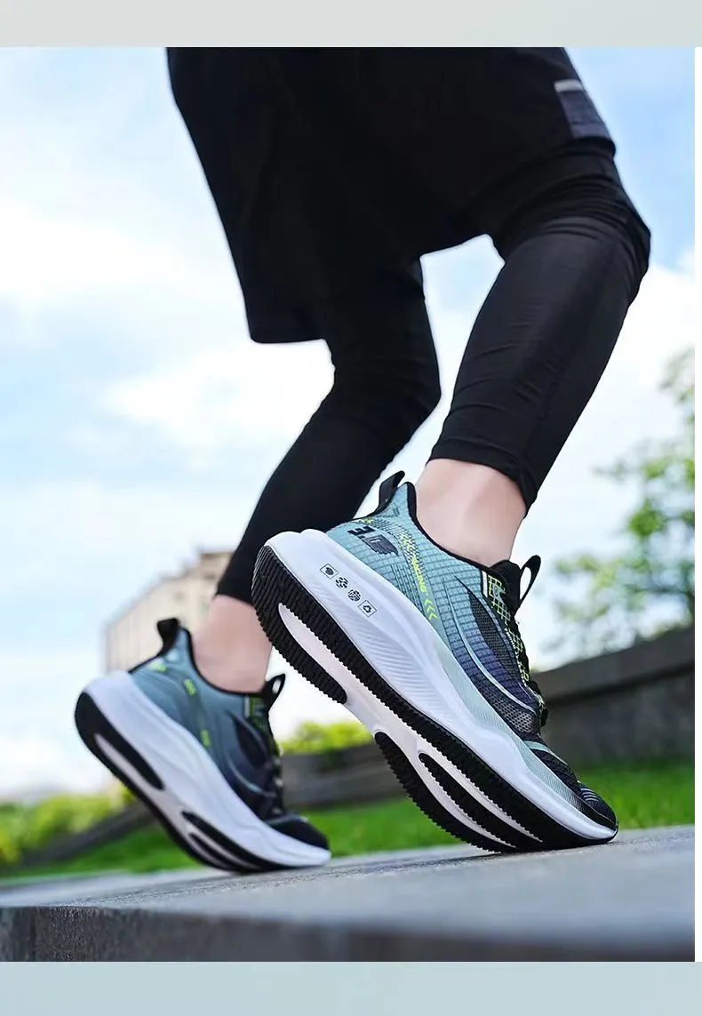 Mens Gradient Mesh Running Shoes Lightweight Breathable Sneakers_voghion.com