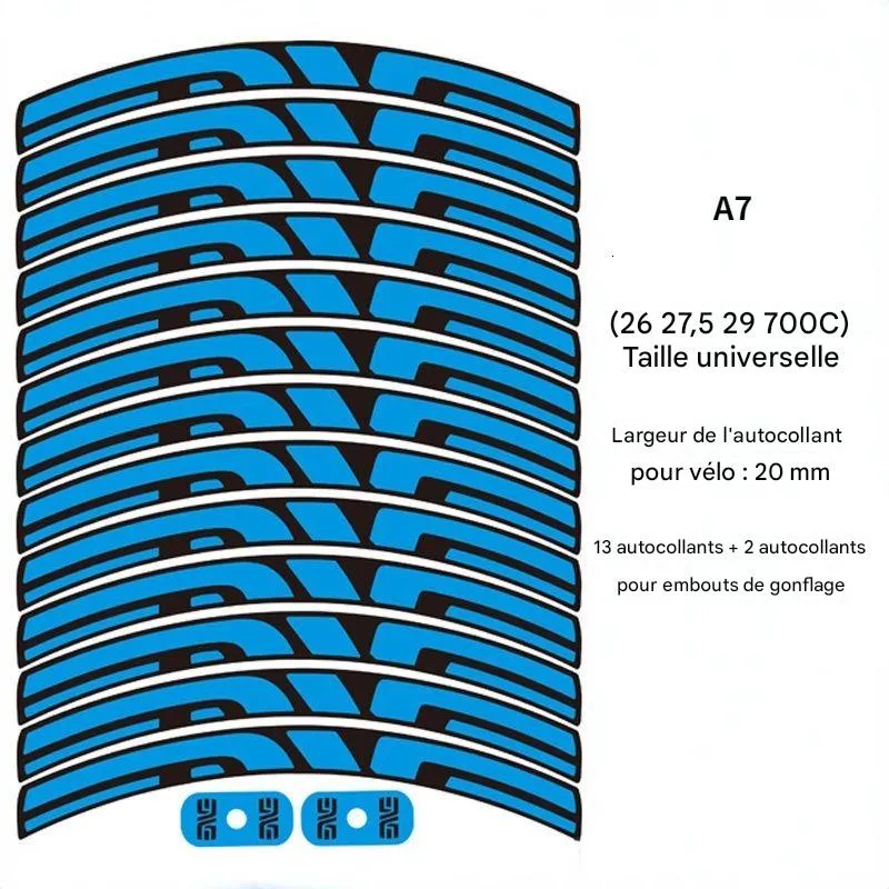 Autocollants Jantes Vélo 26-29 Pouces – Blanc Mat, Set 8 Pièces, Vinyle UV Résistant, Pré-courbé