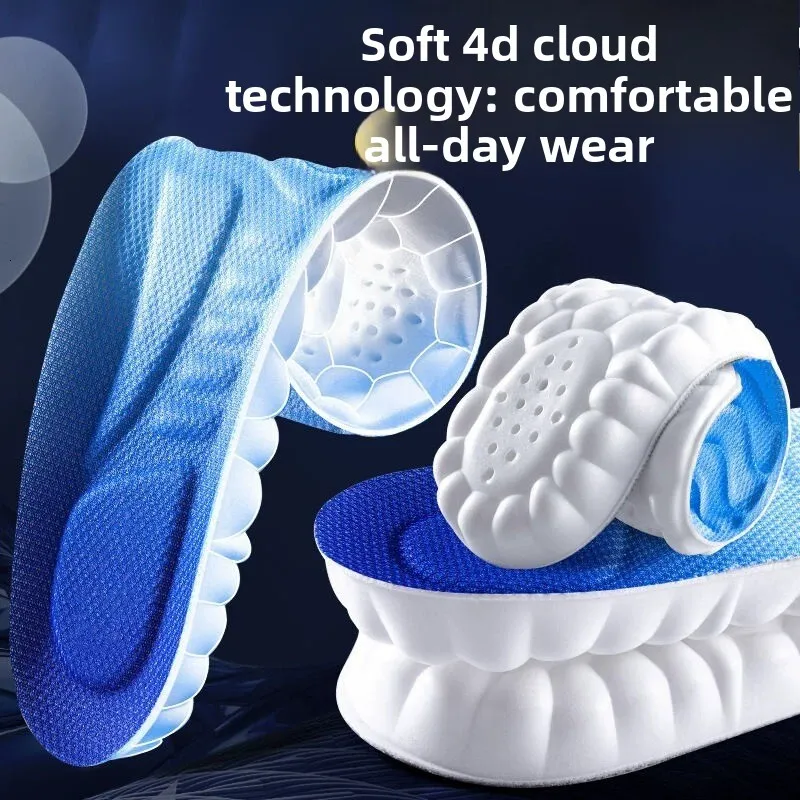 Soft Elastic Shoe Insoles Shock Absorption Breathable Sweat Wearing Comfortable Inserts_voghion.com