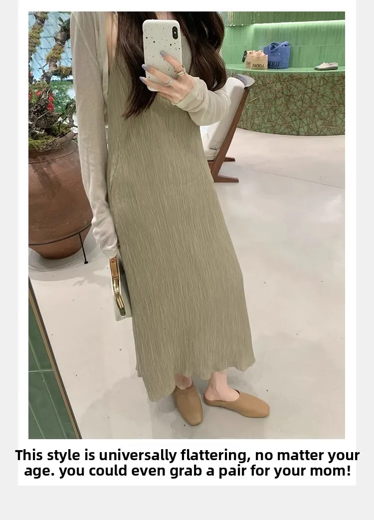 Women's White Leather Mules Square Toe Backless Flat Sandals_voghion.com