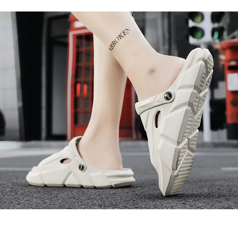 Mens Sport Slides Sandals Adjustable Strap Non Slip Beach Slippers_voghion.com
