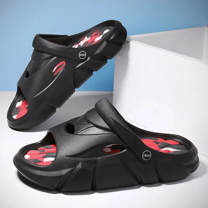 Mens Sport Slides Sandals Adjustable Strap Thick Non Slip Sole Outdoor Beach Slippers_voghion.com