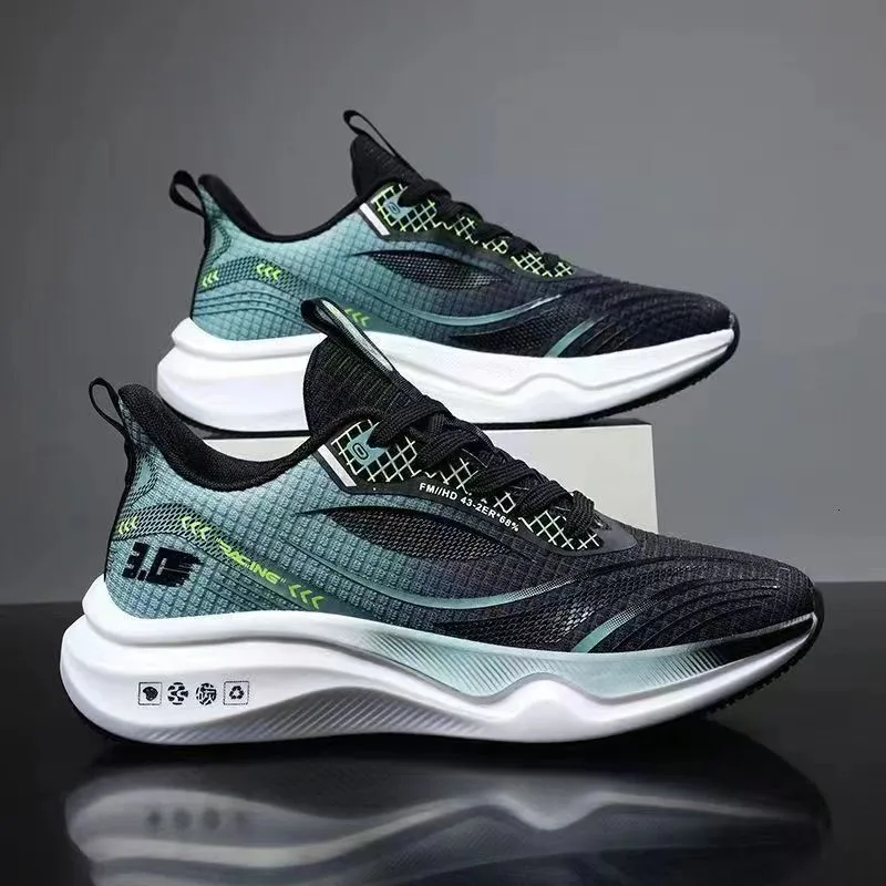 Mens Gradient Mesh Running Shoes Lightweight Breathable Non Slip Athletic Sneakers_voghion.com