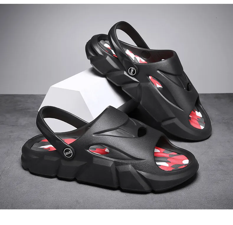 Mens Sport Slides Sandals Adjustable Strap Non Slip Beach Slippers_voghion.com