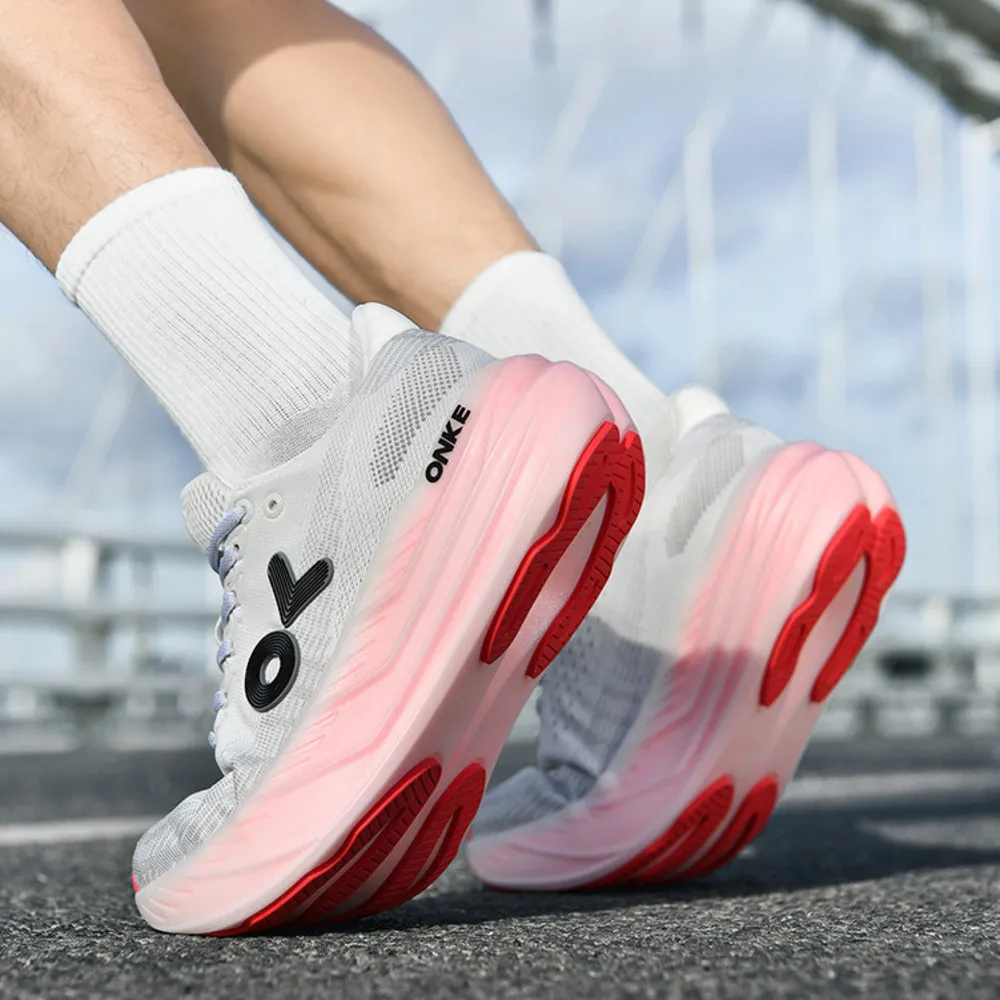 Women Lightweight White Yellow Gradient Mesh Running Shoes With Breathable Upper Daily Outfit_voghion.com