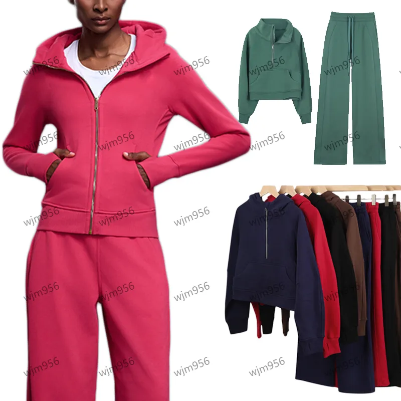 Yoga Full Zip Hoodie Exercise Wide Leg Pants From Wjm956, Rs