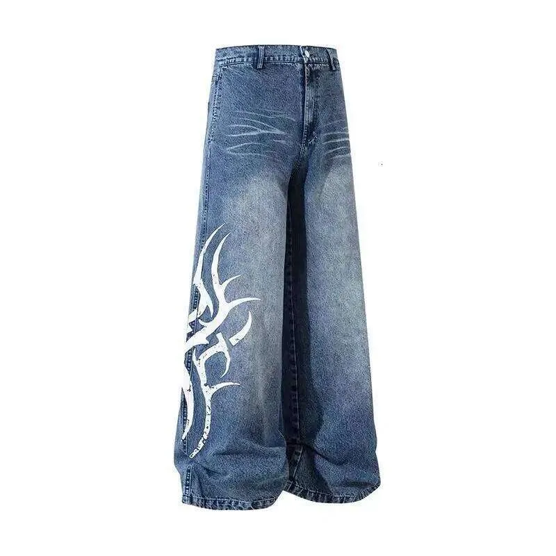 Vintage American Splicing High Top Jeans Oversize For From