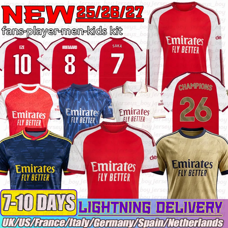 Arsenal 2026 Soccer Jerseys Saka, Ødegaard, Bukayo From