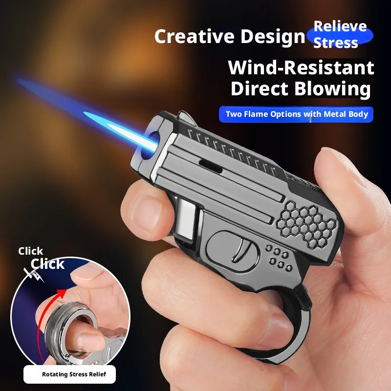 gun cigarette lighter gas Case Jet Flame Pistol Cigar Butane Turbo Windproof undamaged item (including handmade items) Pistol Lighter